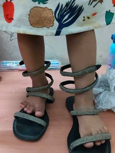 Trendy Rhinestone Wrap Sandals