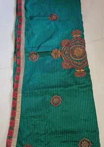 Saree With Back Open Stitched Blouse