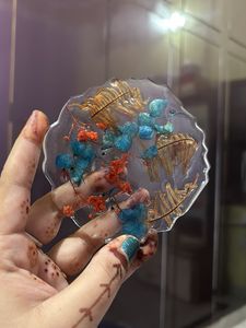 Pack Of 3  Floral Resin Coasters