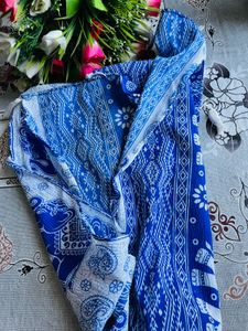 Traditional Indigo Bandhani Printed Scarf