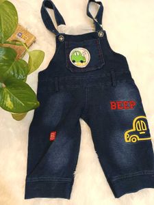 Cute Car Denim Dungarees