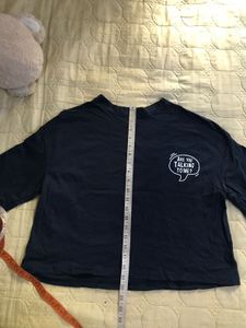 Dark Blue Cropped T-shirt Fits S-M