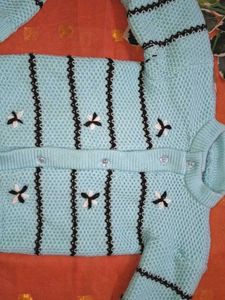 Handmade Baby Blue Knit Outfit