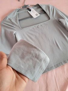 H&amp;M Long Sleeve Square Neck Top / Size-S