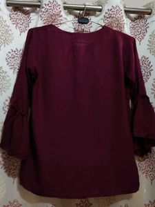 Embroidered Maroon Top 🌟