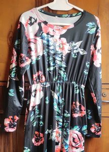 Floral Print Long Sleeve Dress