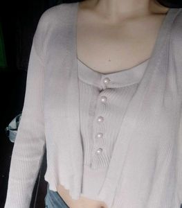 Beige Cardigan Set
