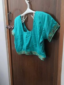 Silk Blouse With Zari Border