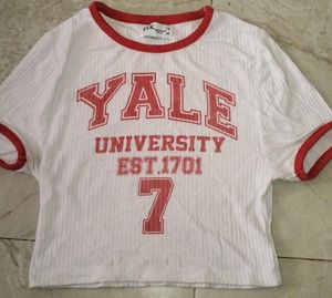 Crop Top White And Red.