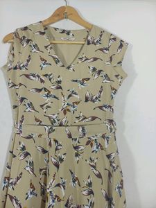 Cream Printed Dress (Women&#39;s)
