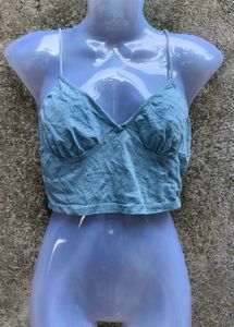 I. Blue Crop Top