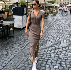 Brand New (Newme) Solid Slit Ribbed Dress