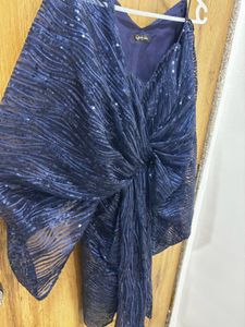 Elegant Blue Sequin Party Dress