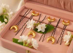 Gold Crescent Hair Pins (Set of 6)
