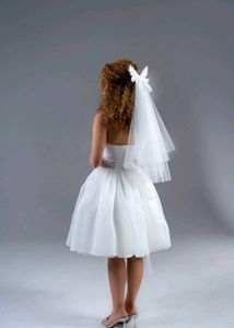 Bow Clip Veil Style White Netted New