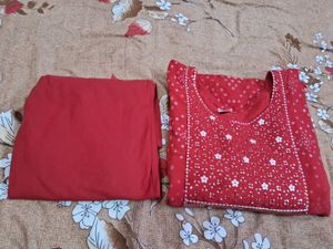 Beautiful New Red Work Suit
