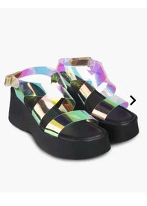Holographic Platform Sandals