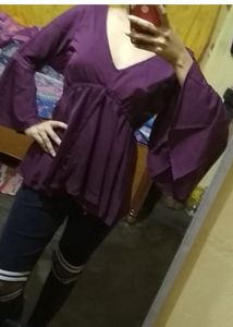 Purple Bell Sleeve Top