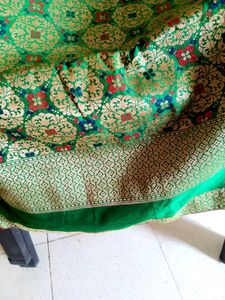 Green &amp; Purple Floral Saree