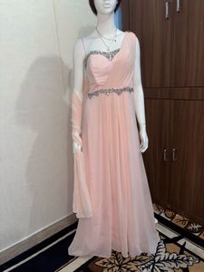 Elegant Peach Party Gown