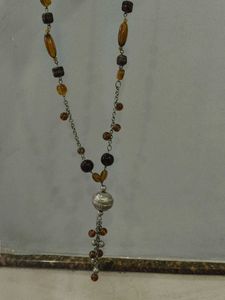 Beaded Silver Tone Necklace
