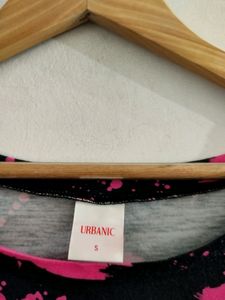 Urbanic Black Printed Top ( Women)