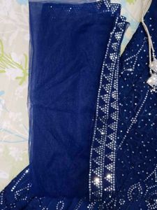 Blue Embellished Lehenga Set