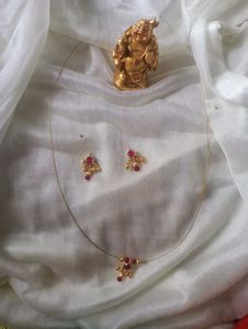 Red Stone Gold Jewelry Set