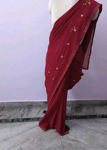 Elegant Maroon Saree