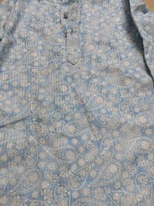 Boys Blue Printed Kurta