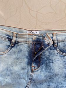 Acid Wash Denim Mini Skirt