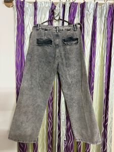 Sand-Wash Grey Cargo Jeans