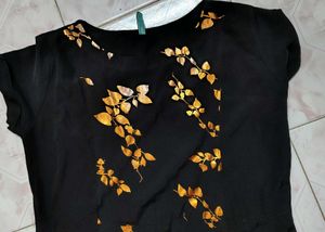 Floral Black Kurta