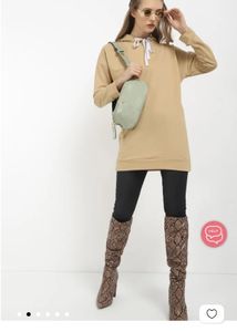 Beige Hoodie Dress