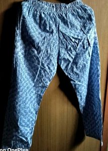 Clovia Rich cotton blue floral lace night suit