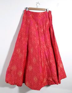 Pinkish Orange Printed Ethnic Skirt ( Women's )