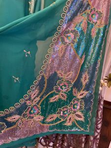 Elegant Teal Saree