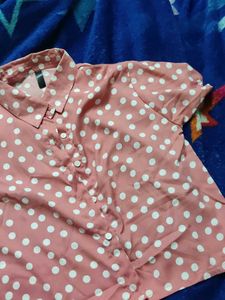 Pink Polka Dot Blouse