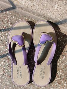 Cute Purple Heart Thong Sandals