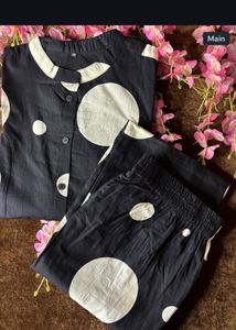 Straight Trendy Polka Dot Coord Set