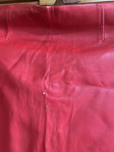 Red Faux Leather Pencil Skirt