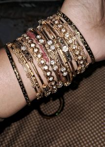 Oxidised Golden Bangles Set