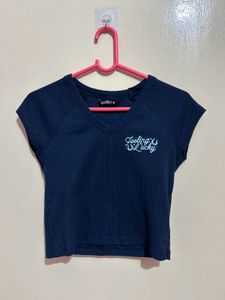 Navy Blue Crop Top