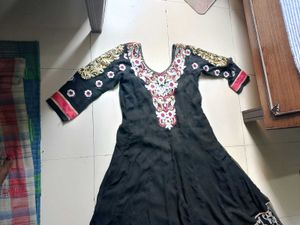Elegant Black Embroidered gown