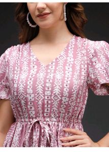 White Nd Pink Maxi Dress 👗