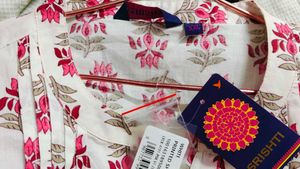WHITE PRINTED SHORT KURTA