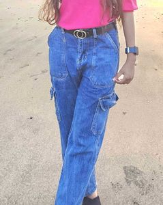 Blue Cargo Jeans Four Pockets