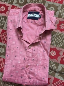 Pink Patterned Button-Down Shirt