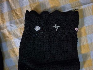Cute Black Crochet Top