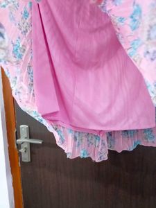 Floral Midi Pleated Skirt